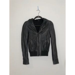 Aqua faux leather jacket